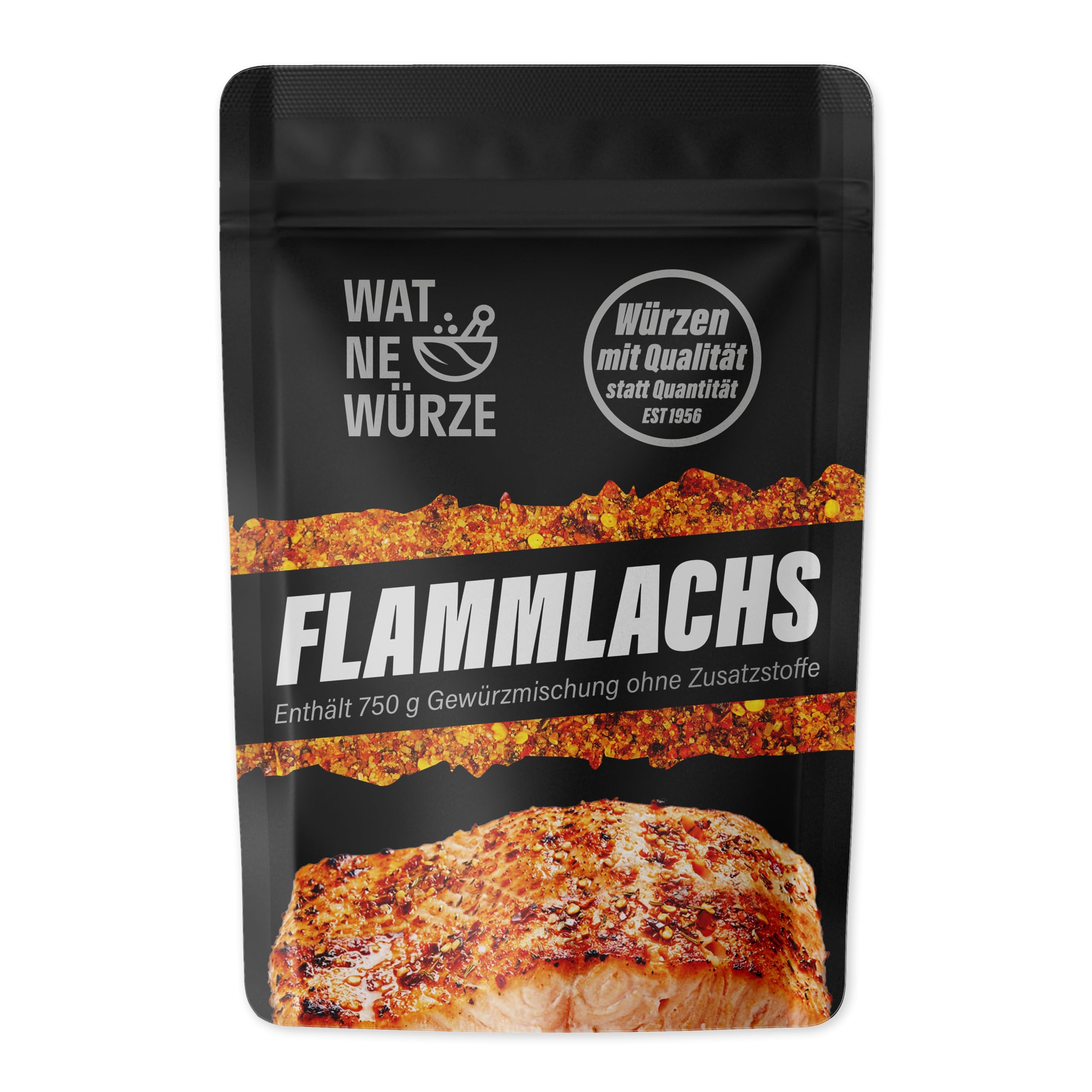 WAT NE WÜRZE Flammlachs Gewürz | Gewürzmischung für Lachs am Feuer, Fisch, Stremellachs & Steckerlfisch | Flammlachsgewürz als Fischgewürz zum Grillen und als Rub für BBQ