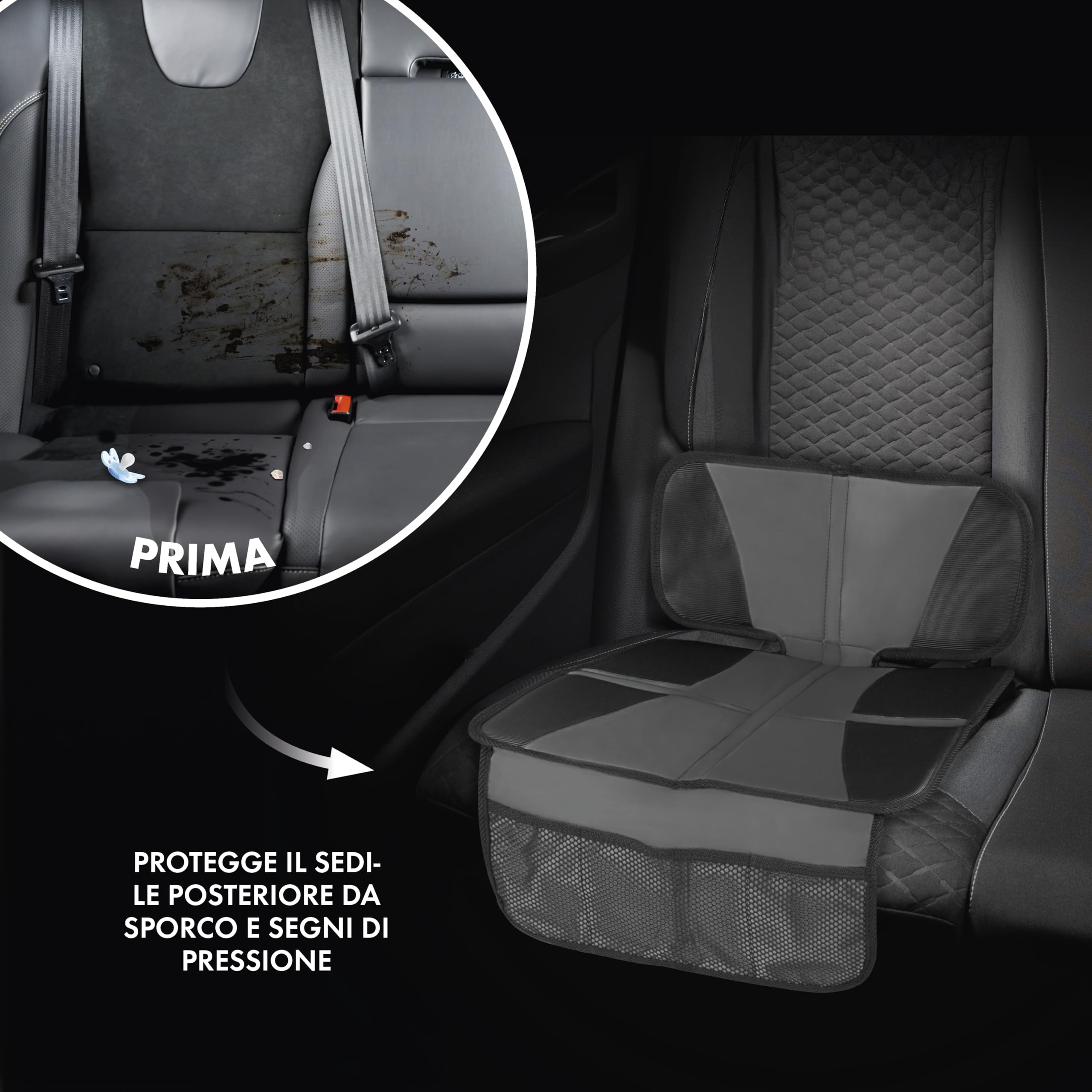 WALSER sottotappeto per seggiolino auto compatibile Isofix Tidy Fred, protezione antiscivolo per seggiolino auto