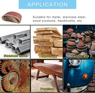 4 x 36 Inch Sanding Belts - Belt Sander Paper 12PCS 2 Each of 40/80/120/150/240/400 Grits, 4 x 36 Aluminum Oxide Sanding Belts for Air Belt Sander, Metal Polishing, Woodworking