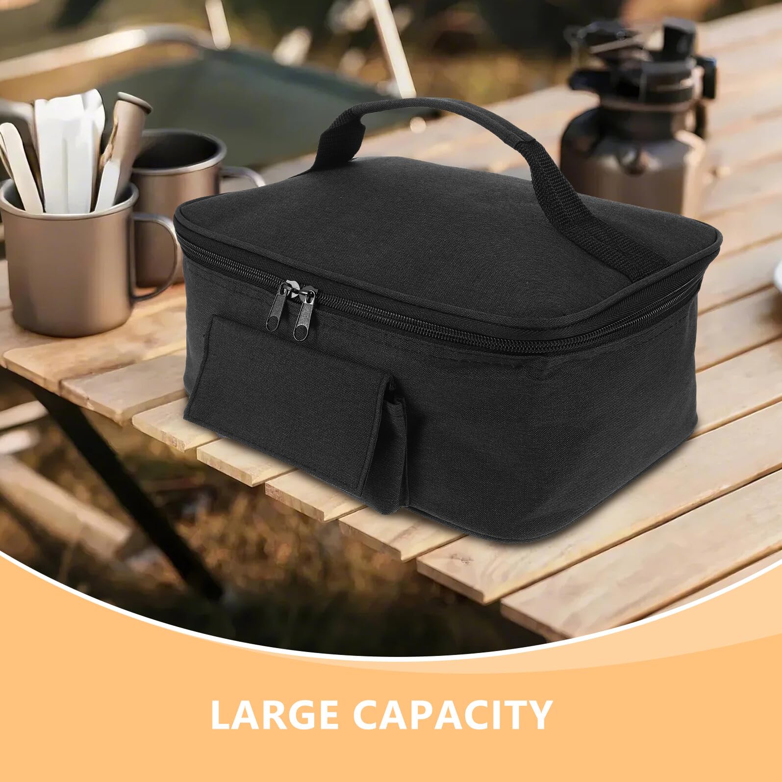 IMIKEYA Borsa termica per alimenti con riscaldamento per auto, isolante, in alluminio, per picnic e lavoro, borsa portatile per mantenere alimenti caldi o freddi, riutilizzabile e leggera