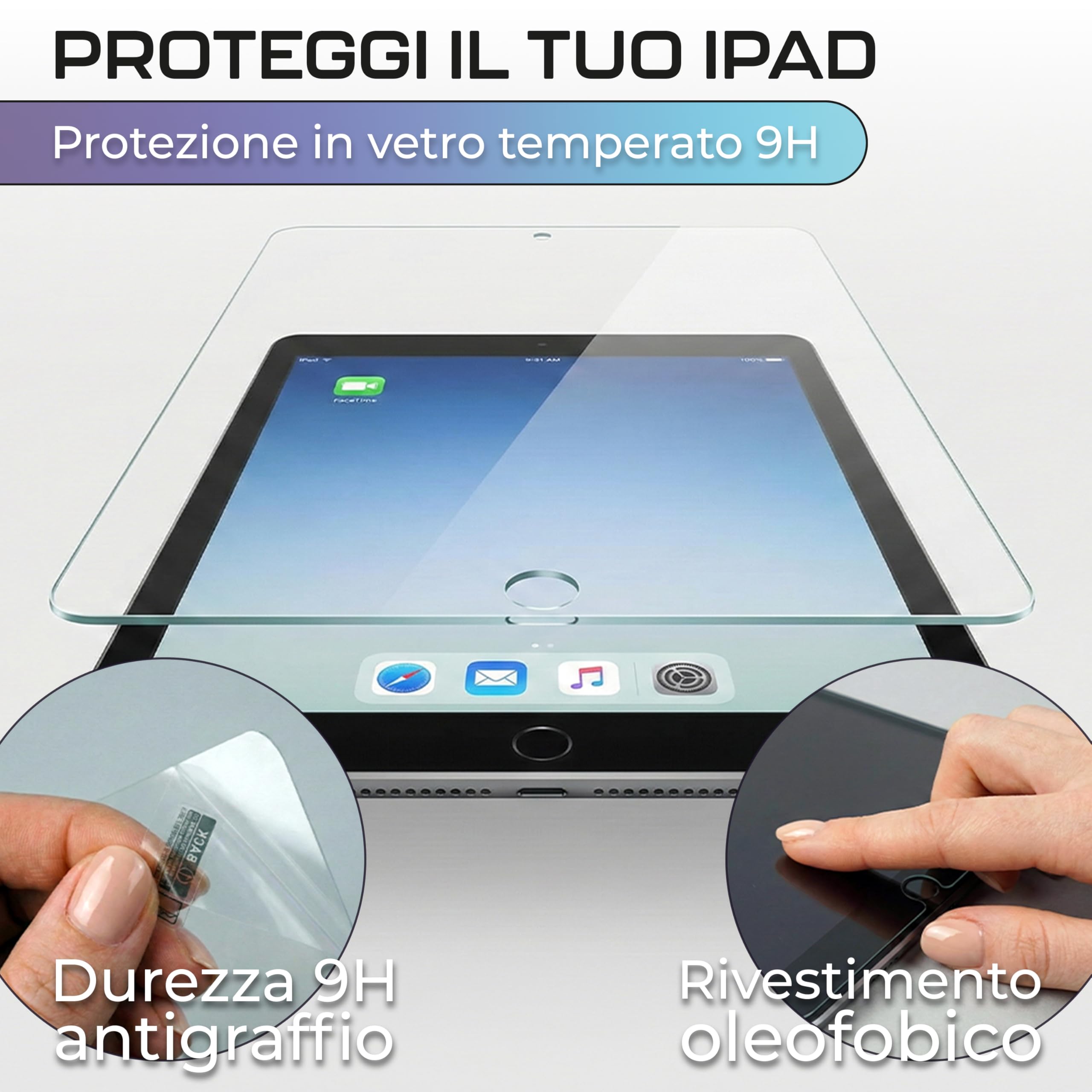 Pellicola Vetro Temperato Anti Luce Blu per iPad 10,2 Pollici 9° Generazione 2021, 2 Pezzi
