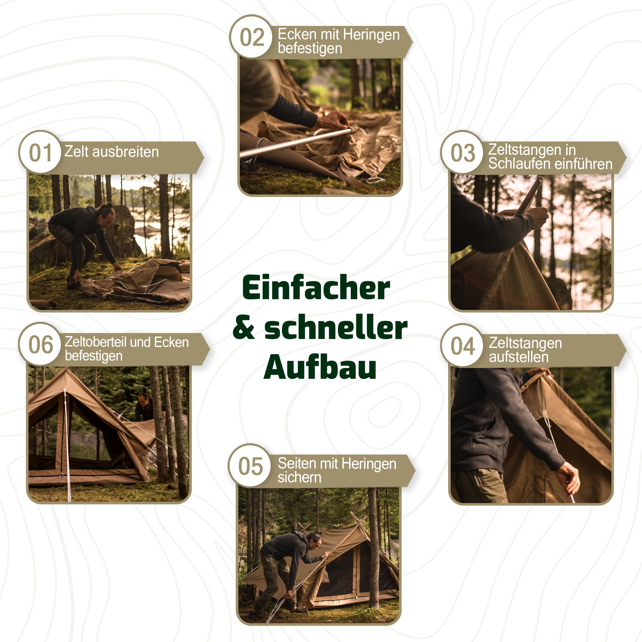 Altai Zelt 3 Personen – 270°-Panoramablick Glamping Zelt – Ideales Outdoor Camping Zelt für Festivals, Glamping & Firstzelt, 3 Mann Zelt Wasserdicht | Luxus Zelt | Campingzelt