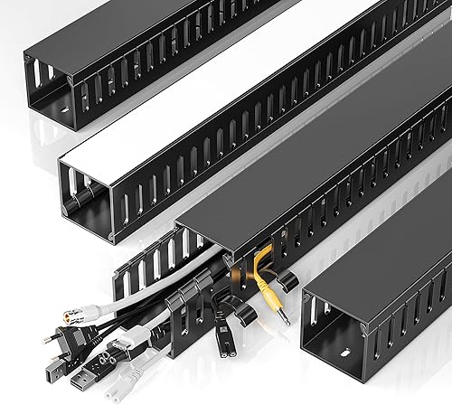 Yecaye Canaleta de cables de 62.8 pulgadas (4 x 15.7 pulgadas), organizador de cables grande debajo del escritorio para canaleta de cables de rack