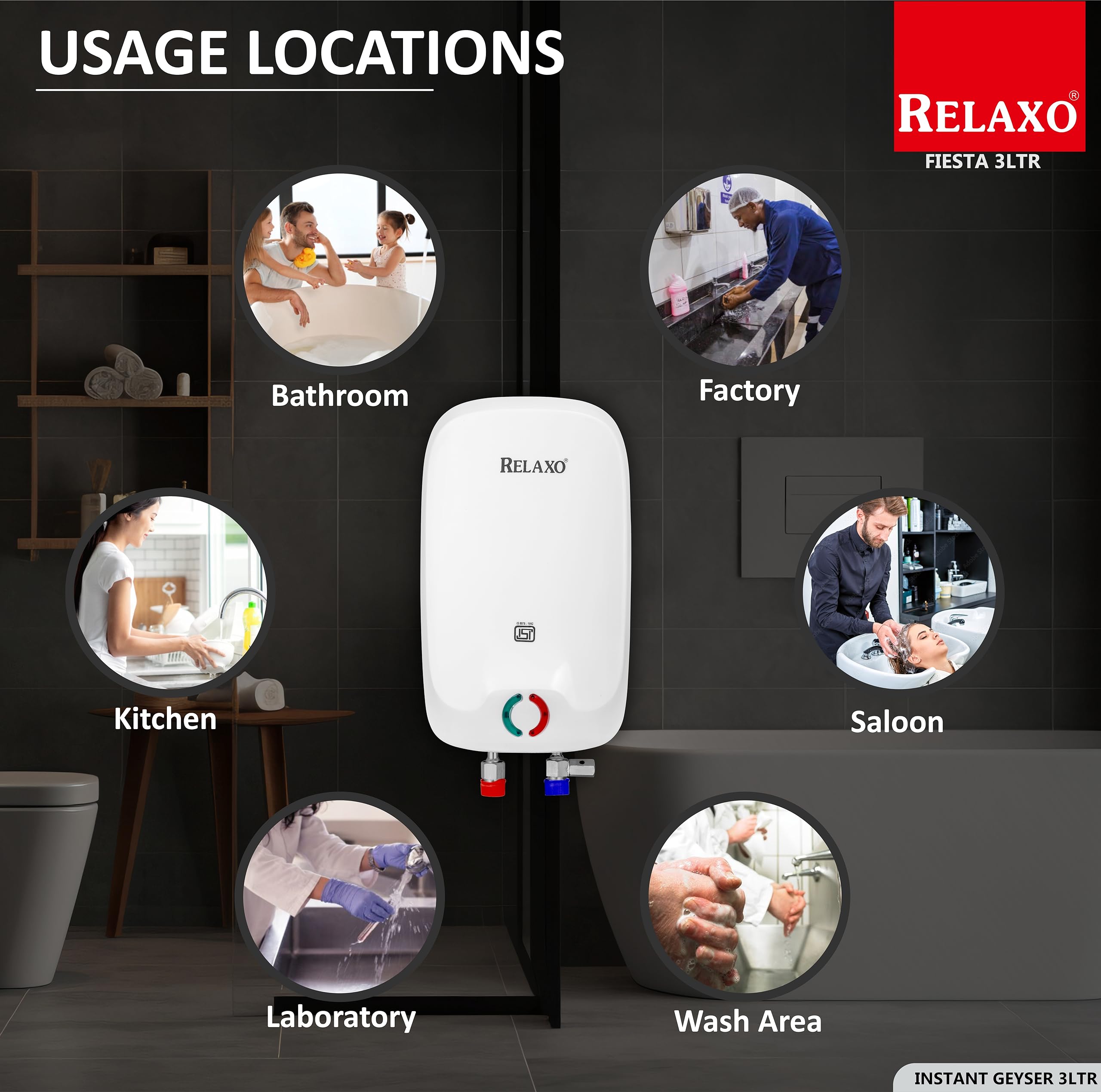 Buy Relaxo Instant Geyser Litre | Water Heater For Home, Instant Geyser,  Instant Water Heater, Water Geyser, Heater For Water Heating, Electric  Geyser, 24 Months Warranty on Tank | 3000 W | (