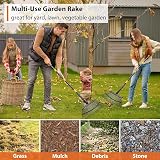 FLY HAWK Râteau à Feuilles, 165cm Râteau de Jardin avec Manche Réglable et 25 Dents Renforcées, 45cm Grande Surface Râteau de Jardin pour Nettoyer Plantes, Pelouse et Cour - 5