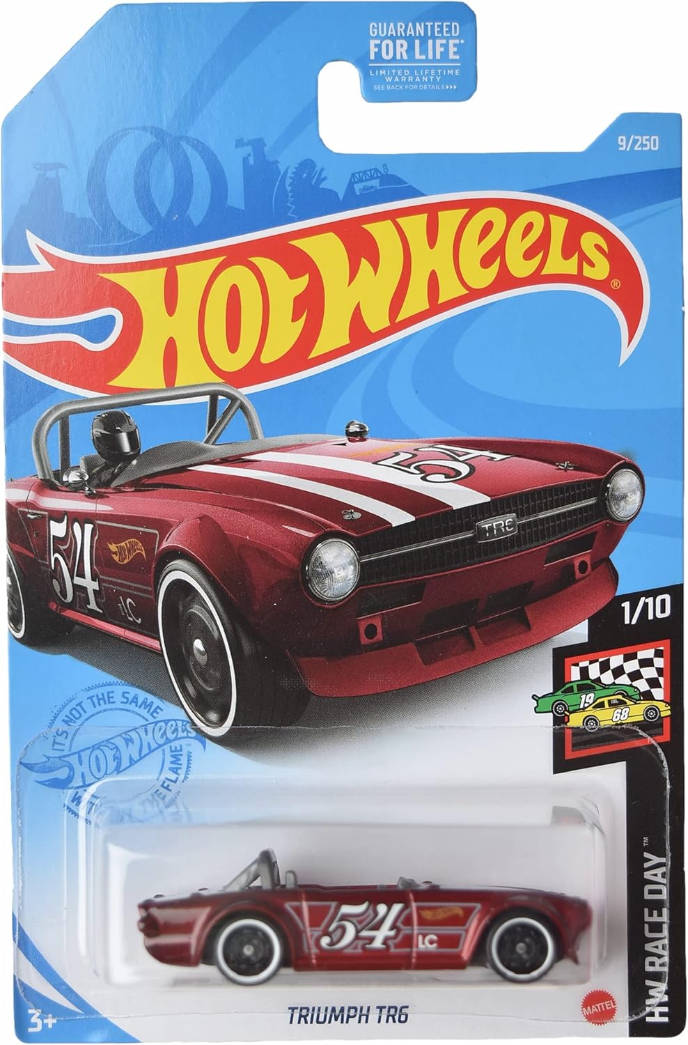 Hot Wheels 1:64 Scale Die-cast Car Model, Red Triumph TR6, Race Day 1/10, Kid's Unisex Children's Toy Car