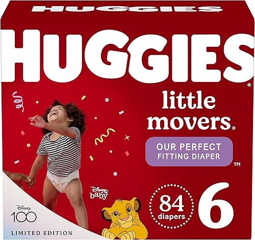 Huggies Pañales Little Movers para bebé, talla 6 (35+ libras), 84 unidades