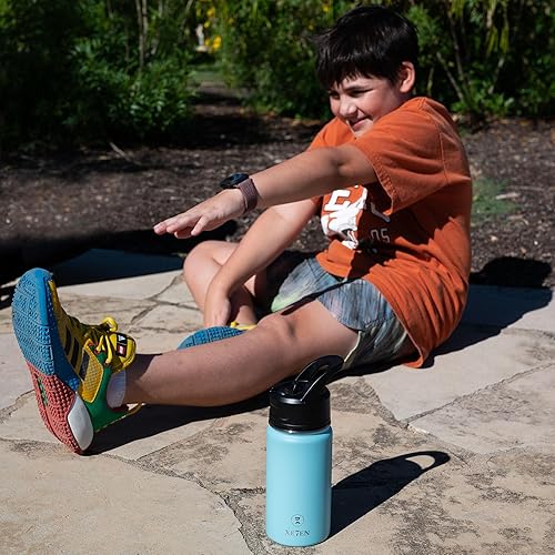 Miniatura 6 de Botella de agua aislada de acero inoxidable para bebidas frías y calientes, frasco de vacío de doble pared con popote y tapa, a prueba de fugas,