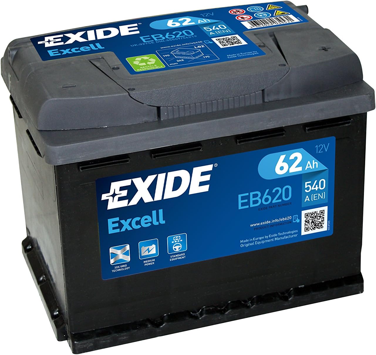 Eb620 Starter Battery 62 Ah