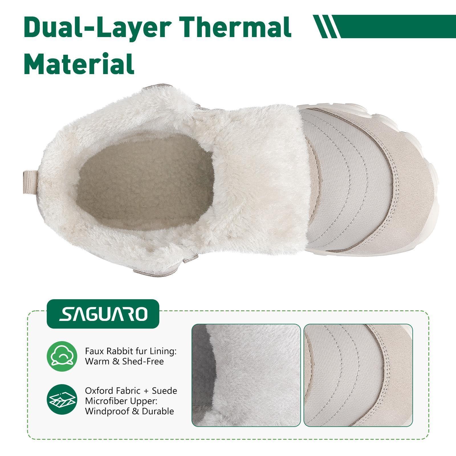 SAGUARO Stivaletti Barefoot Donna Invernali - Imbottiti Caldi, Punta Ampia & Suola a Drop Zero, Gr.36-42