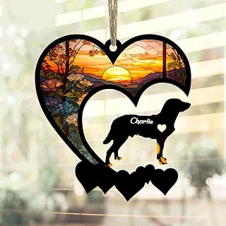 Lovely POD Chesapeake Bay Retriever Suncatcher, Personalized Memorial with Name, Dog Loss Remembrance Gift, Dog Memorial Ornament