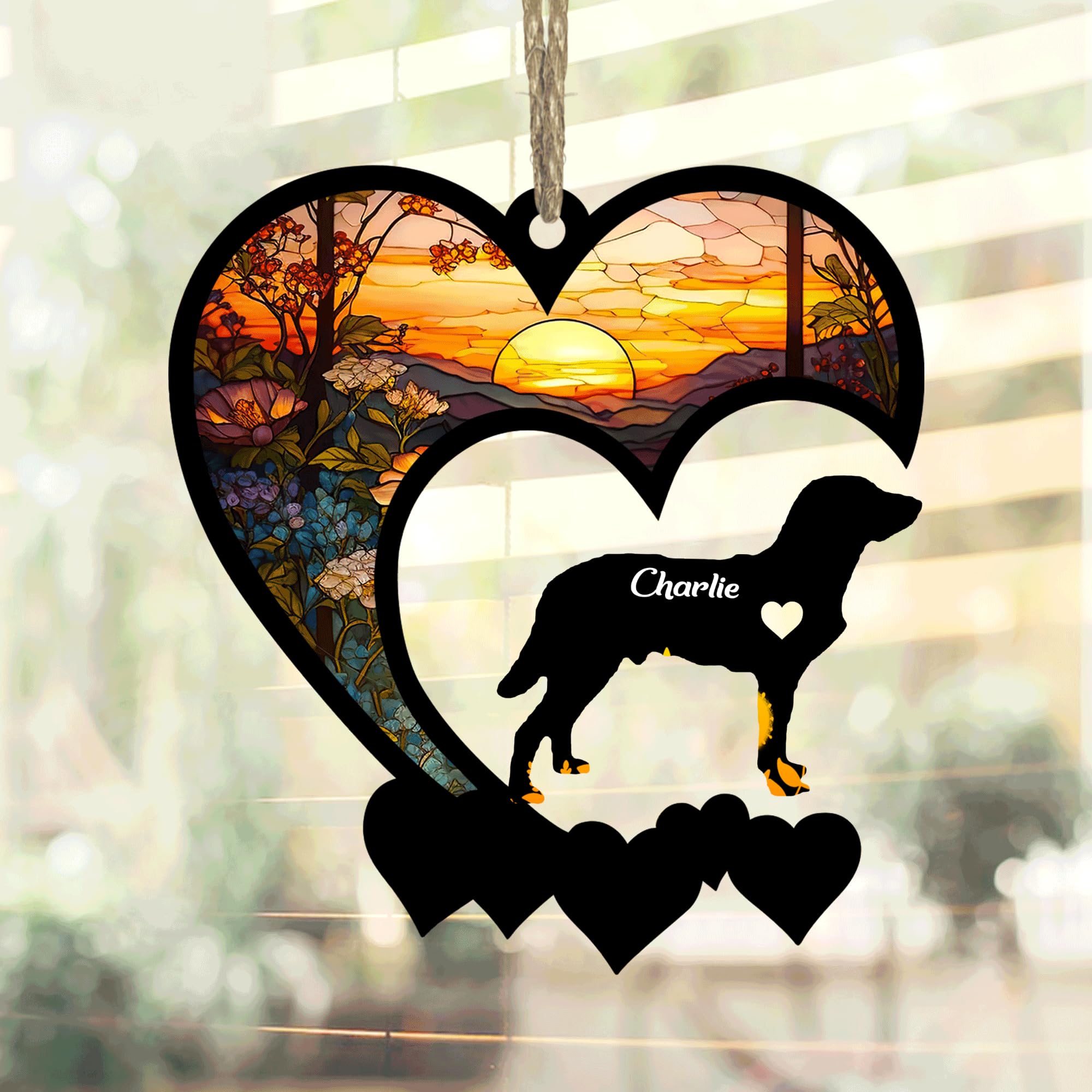 Lovely POD Chesapeake Bay Retriever Suncatcher Ornaments, Personalized Chesapeake Bay Retriever Memorial with Name, Dogs Loss Ornaments, Dog Remembrance Gift, Dog Ornament, Loss of Dogs Sympathy Gifts