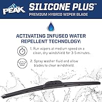Vista 6 de PEAK Silicone Plus - Escobilla limpiaparabrisas híbrida de 18 pulgadas para todo clima, repuesto premium para parabrisas delantero con conector