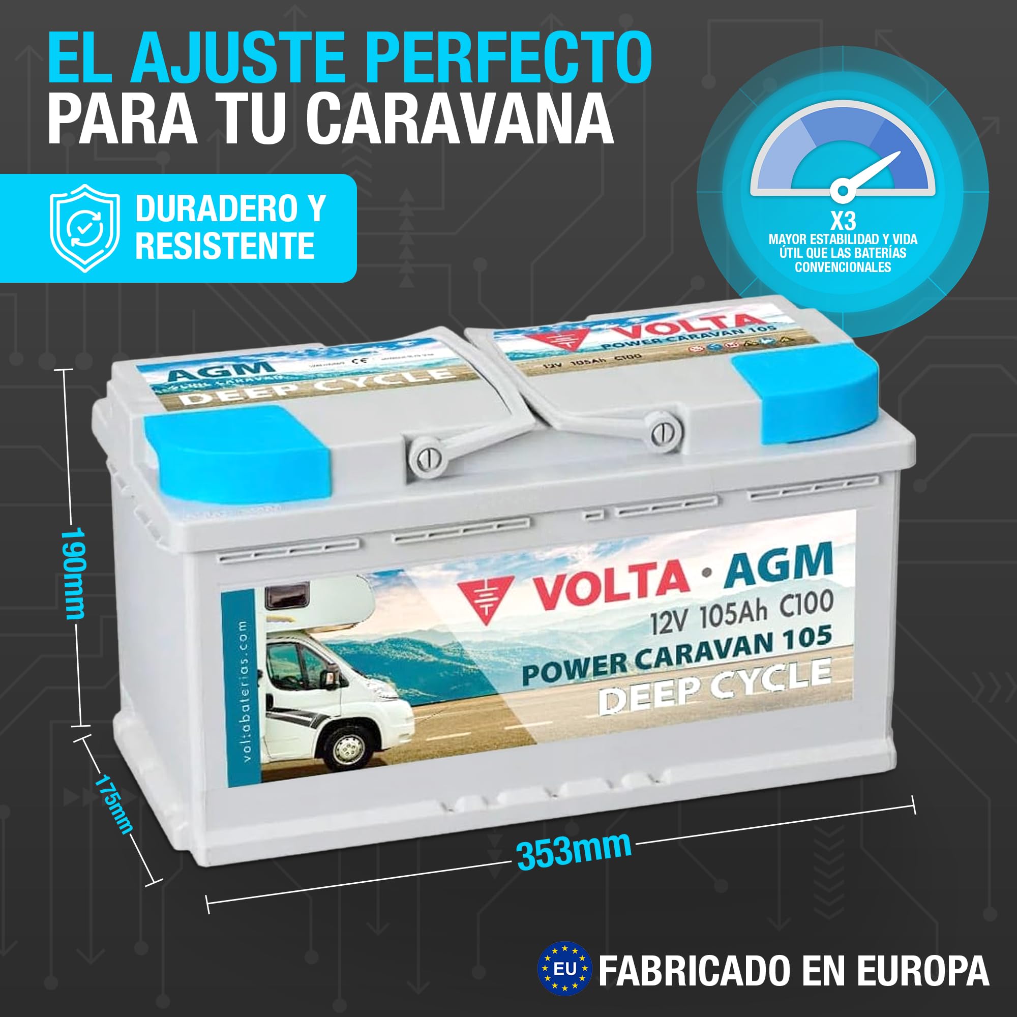 Baterías para caravana (105Ah)