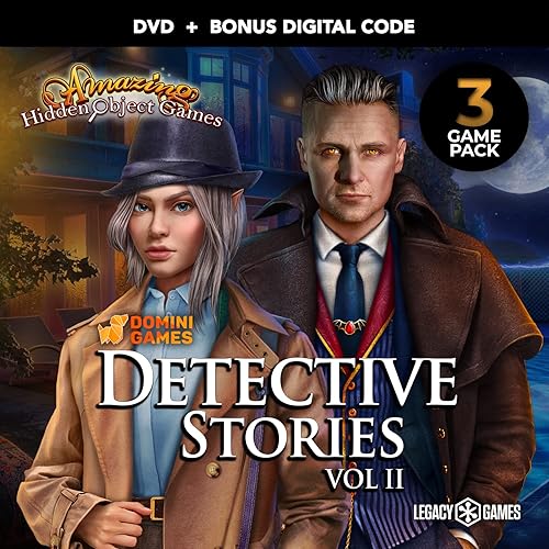 Legacy Games Amazing Hidden Object Games for PC Detective Stories Vol. 2 (3 Game Pack) - PC DVD with Digital Download Codes