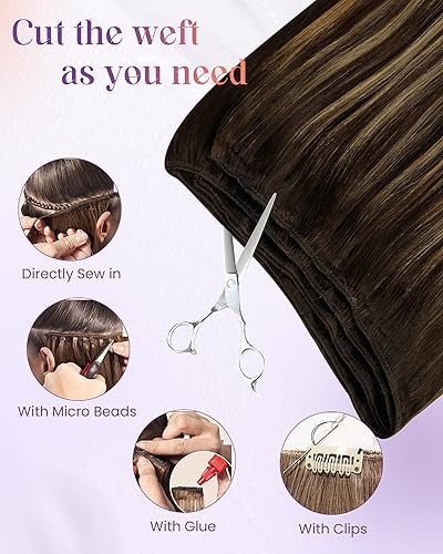 Miniatura 3 de LaaVoo Remy halo de extensiones de cabello humano. Extensiones de cabello con halo de doble trama. Extensiones de corona oculta con alambre