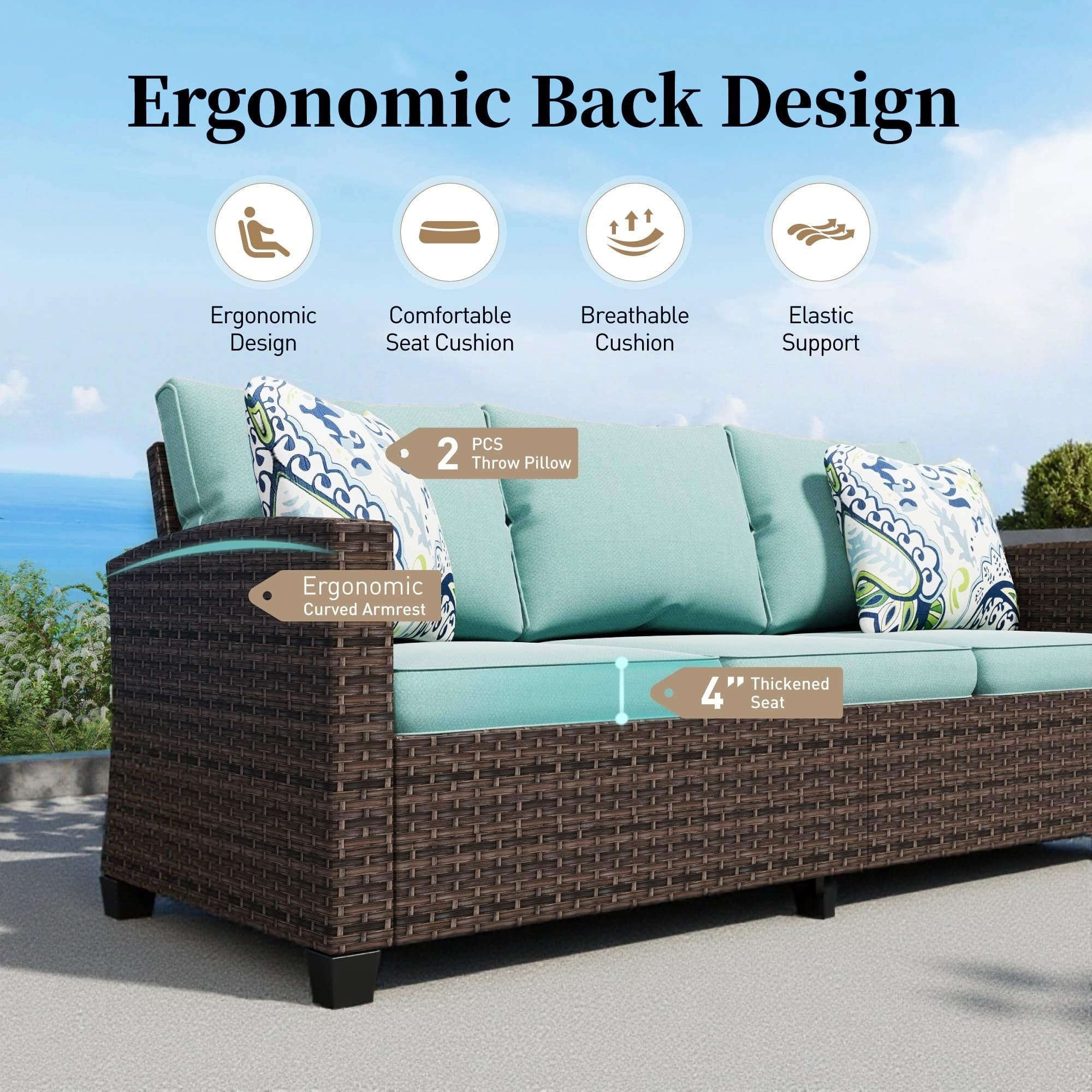 Amazon.com: SUNSHINE VALLEY Patio Furniture Set Outdoor Brown