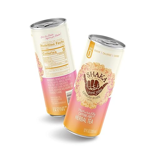 Miniatura 4 de Shaka Tea Té hawaiano Mamaki - Sin azúcar  calorías  carbohidratos, naturalmente sin cafeína, paquete de 12 (latas de 12 onzas líquidas) (rosa limón)