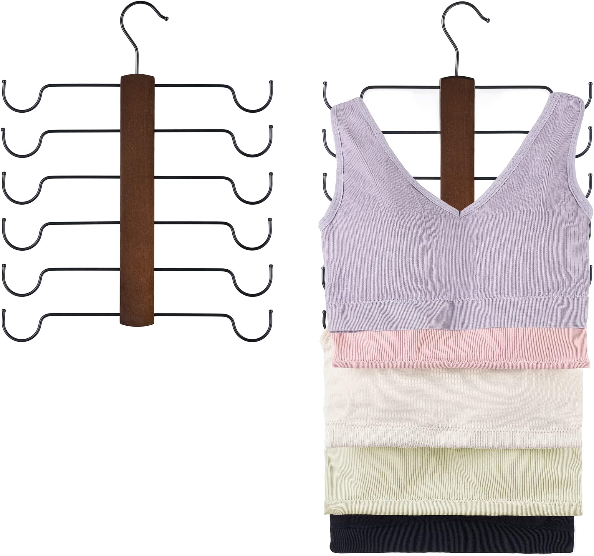 Mkono Wall Mounted Clothes Hanger with Swing Arm Holder Valet Hook and Tank Top