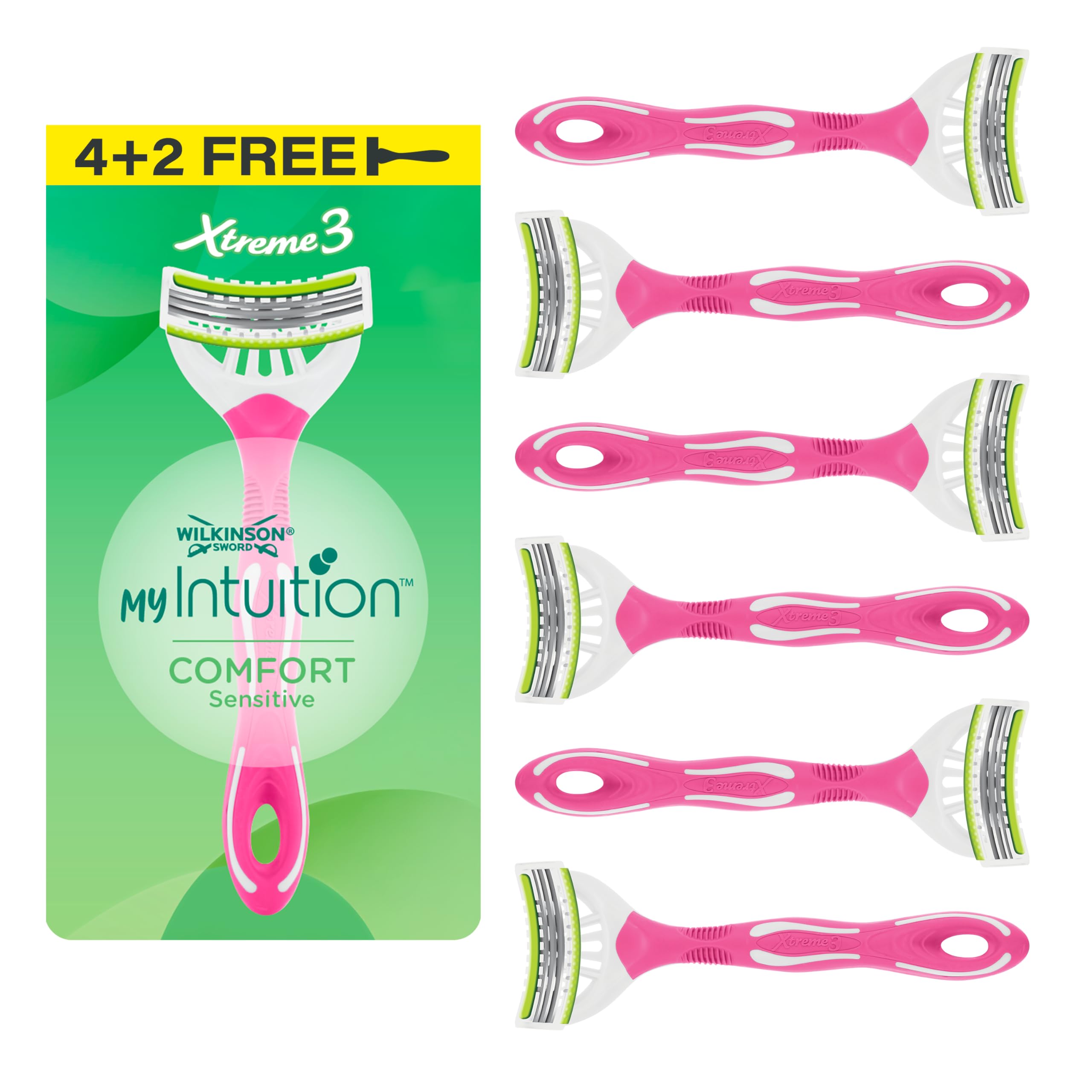 Wilkinson Sword My Intuition Xtreme 3 Disposable Razors Comfort Sensitive 6 Pc