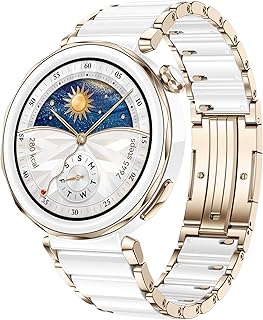 HUAWEI WATCH GT 5 Pro 42 mm Smartwatch, Sharp-Edged Design, Pro-level Sports Watch, Health Tracking, ECG monitoring, up to 14 Days Battery Life, GPS, Bluetooth call, iOS& Android, White Ceramic