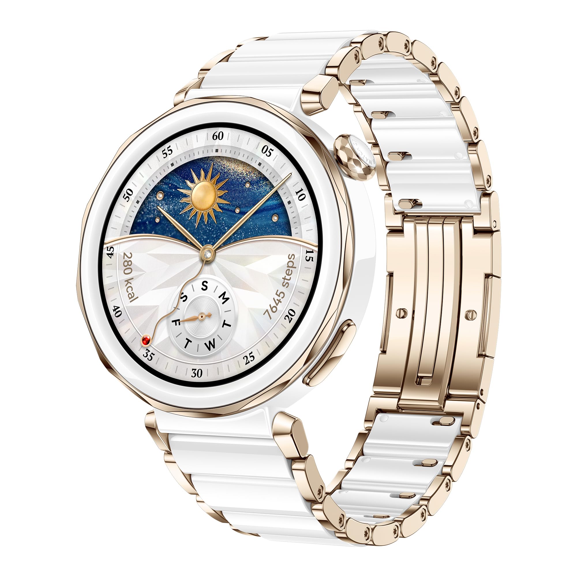HUAWEI WATCH GT 5 Pro 42mm Smartwatch, Design Elegante, Nuova Modalità Corsa e Ciclismo, Monitoraggio della Salute, 7 Giorni di Durata, GPS, Chiamata Bluetooth, iOS e Android, Ceramica Bianca