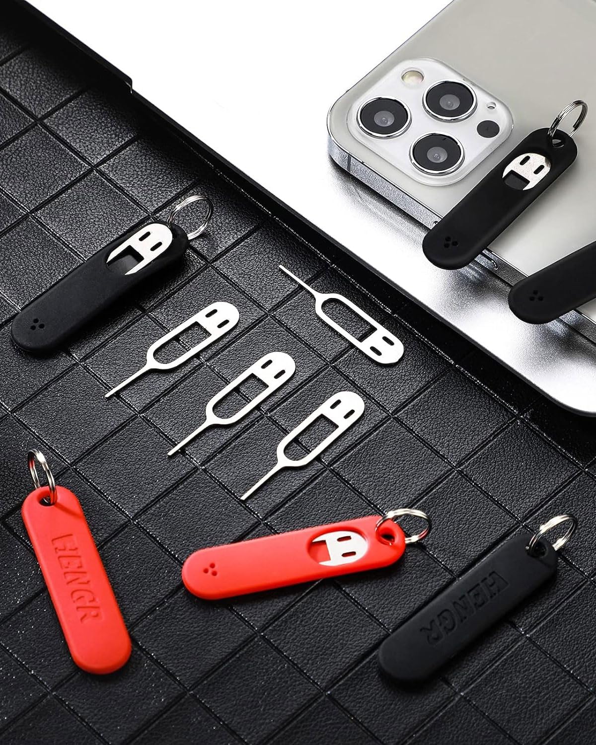 Outil D'éjection De Carte SIM + Brosse De Nettoyage - Clé Porte-clés En Aluminium - Pour Smartphone, Tablette, Appareils électroniques - 3