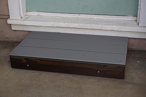 Escalón intermedio al aire libre (fabricado en los Estados Unidos) (gris 48 pulgadas de largo) Gris,Madera de