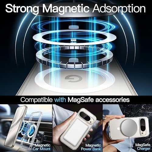 JETech Magnetic Case for Google Pixel 10 Pro XL, Clear - 4