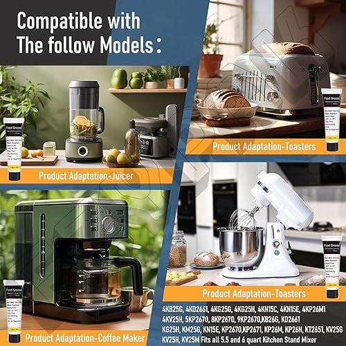 Miniatura 3 de 9703543 WP9709231 Kit de engranajes para WhirlpoolKitchenaid 5QT - Mezclador de pie 6QT, con acoplador de eje de cizalla de accesorio para pasta,