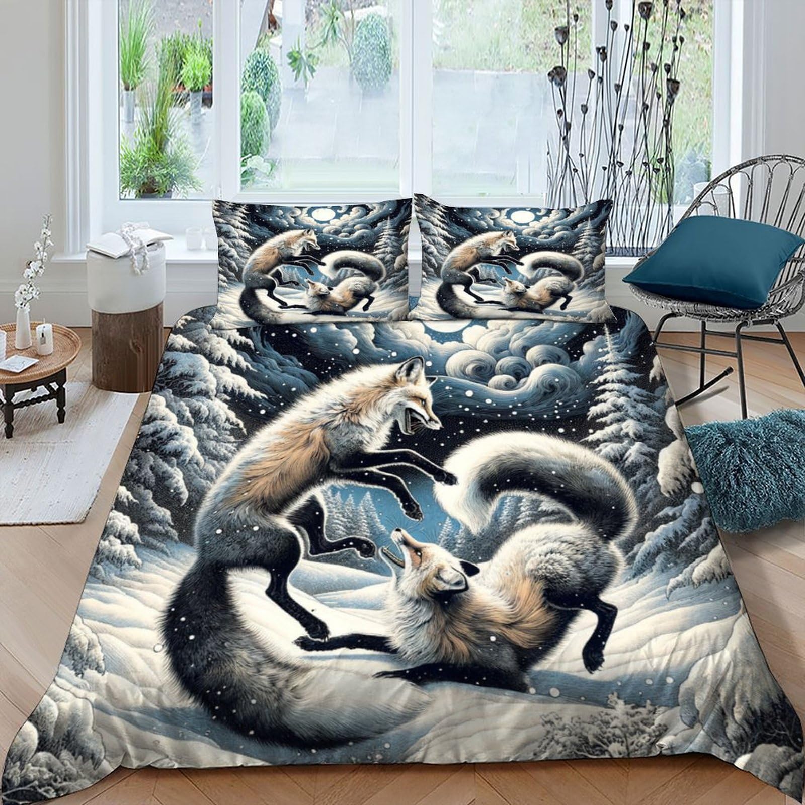Housse de couette zippée 220x240 parure lit microfibre adulte
