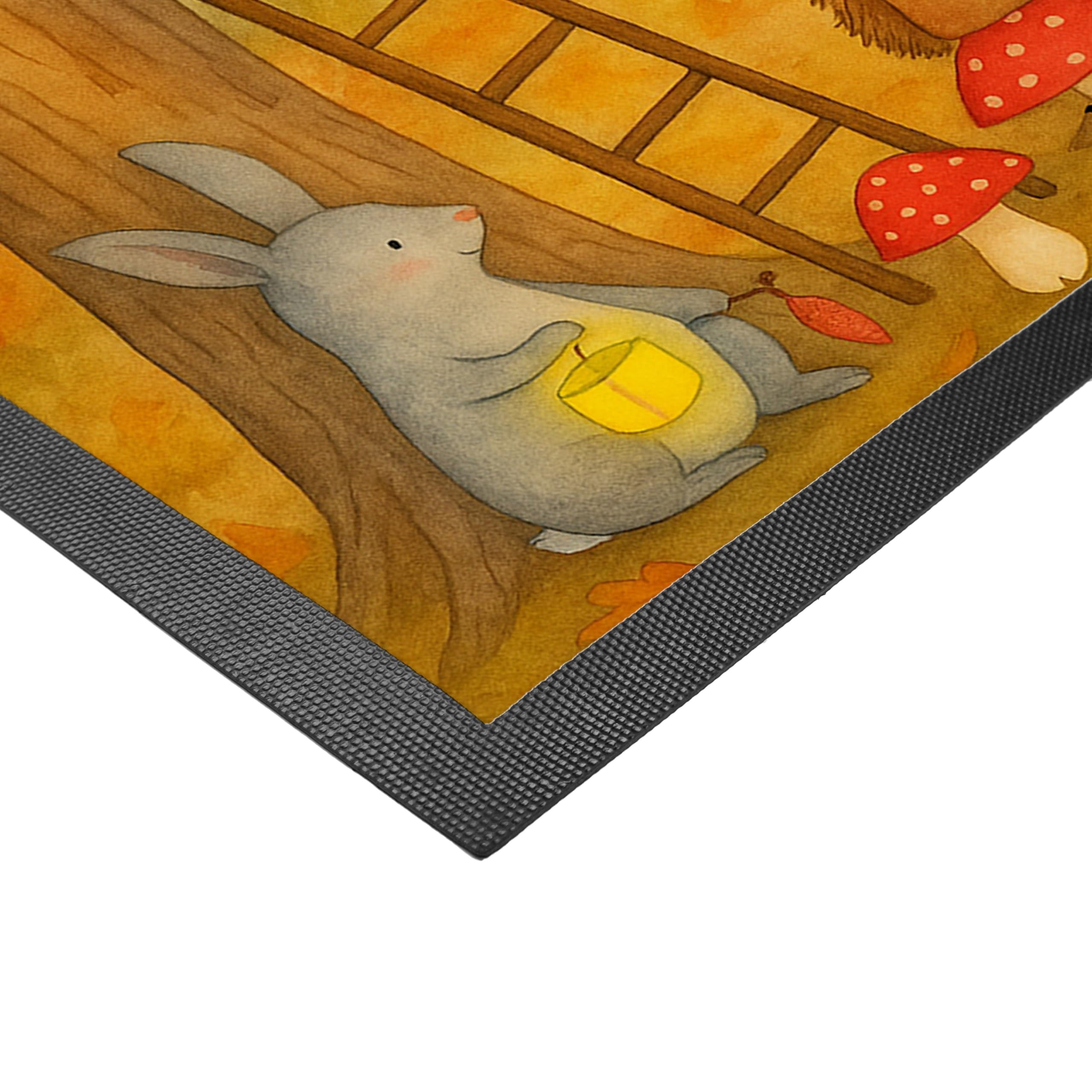 Mr. & Mrs. Panda Türmatte Waldtiere Picknick Design 50 x 75 cm - Geschenk, Wald, Schmutzfangmatte, fußmatte, Fussmatte, Hase, Igel, Maus, Lustige Sprüche, Schmutzmatte, Fuchs, Sauberlaufmatte