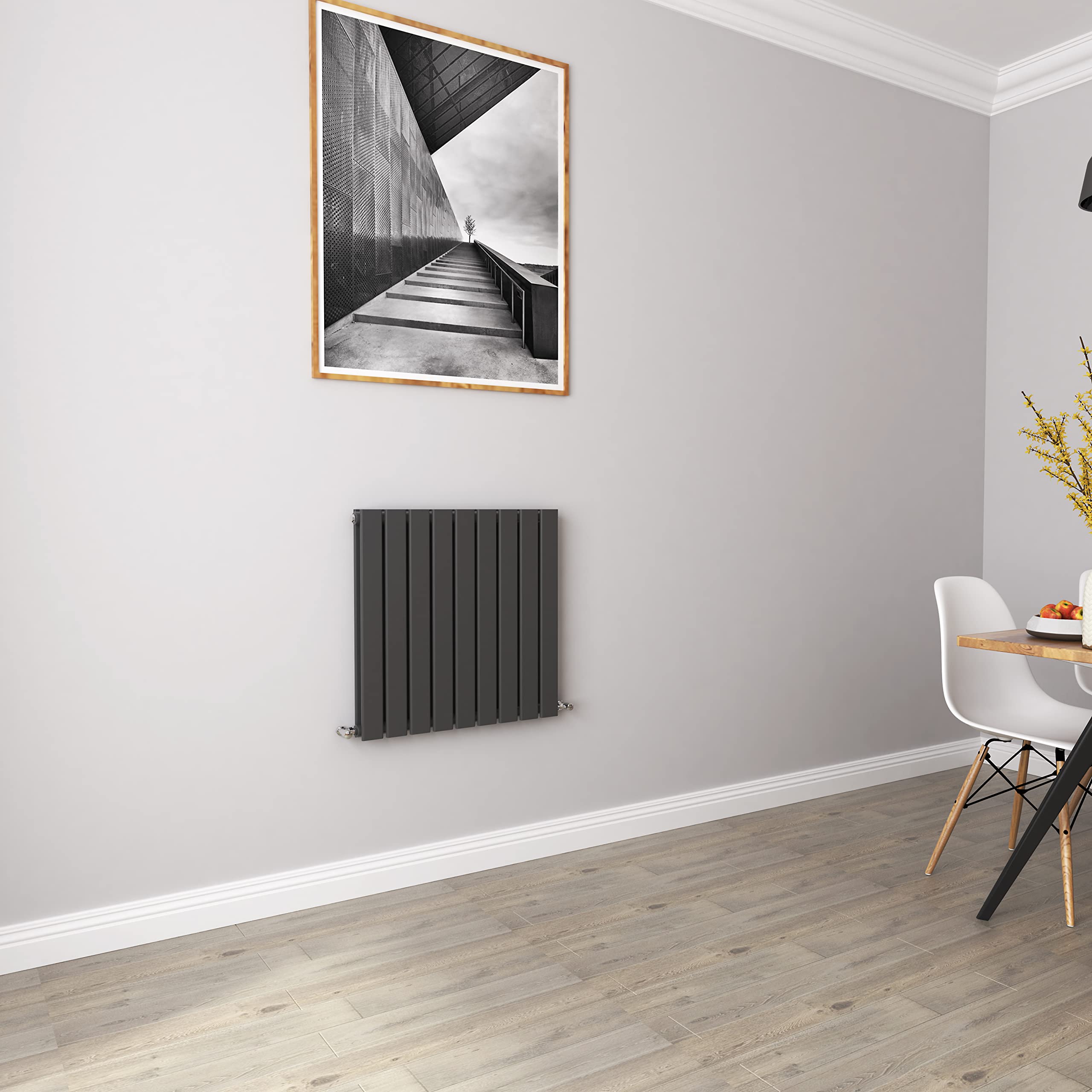 Biubiubath Anthracite Radiators Horizontal Small Rad Double Flat Panel Central Heating Radiators 600 * 612Mm