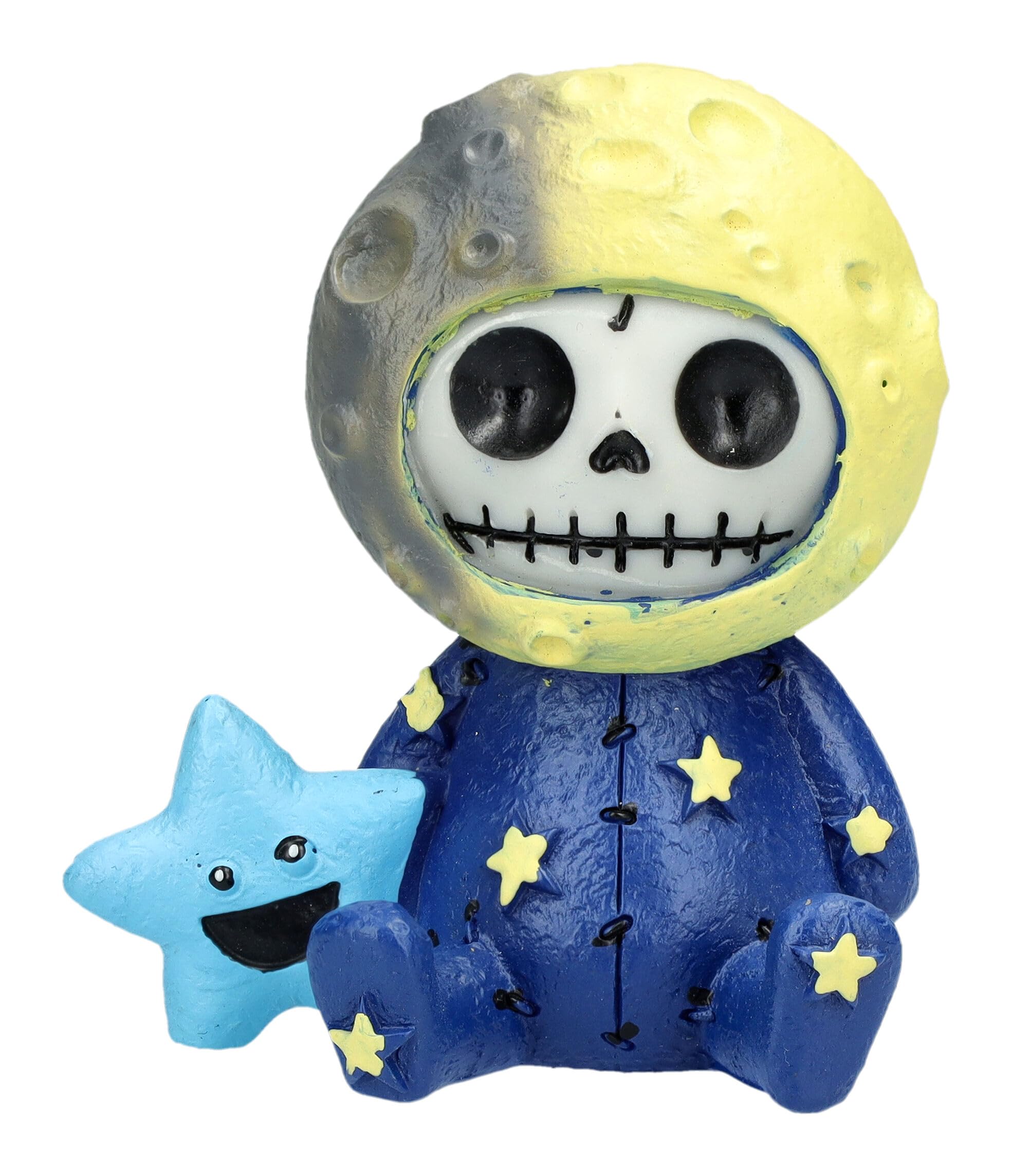 Figuren Shop Gmbh Multicolor Furrybones Luno Figurine - Whimsical Skeleton In Moon Costume Hand Painted Decorative Statue, 7.5 Cm Height