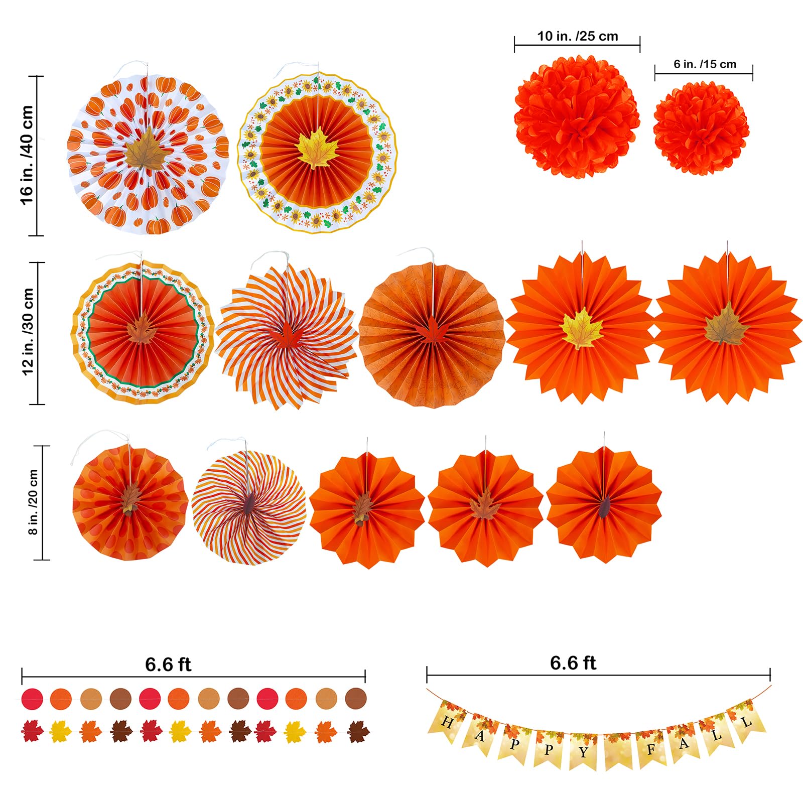 Décorations D'automne – Éventails En Papier à Suspendre Pour