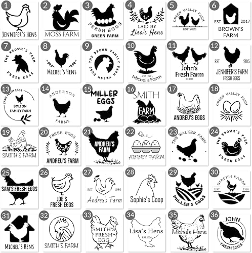 Miniatura 3 de Sellos de huevos para huevos frescos, sello personalizado de huevo de pollo con diseños únicos, marcado de huevos personalizados para regalos de