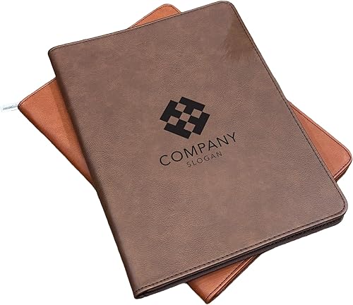 Cartera de cuero personalizada con cremallera, Padfolio de logotipo personalizado de la empresa, Padfolio de empresa grabado personalizado, Cartera