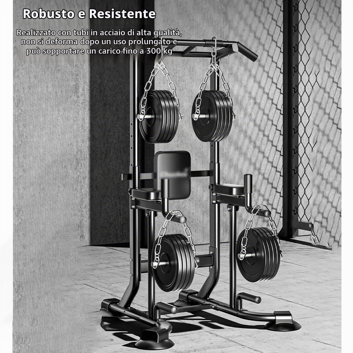 Power Tower, stazione per trazioni per l'allenamento domestico multifunzione per l'allenamento della forza con barra per trazioni e barra per dip carico massimo 660 libbre