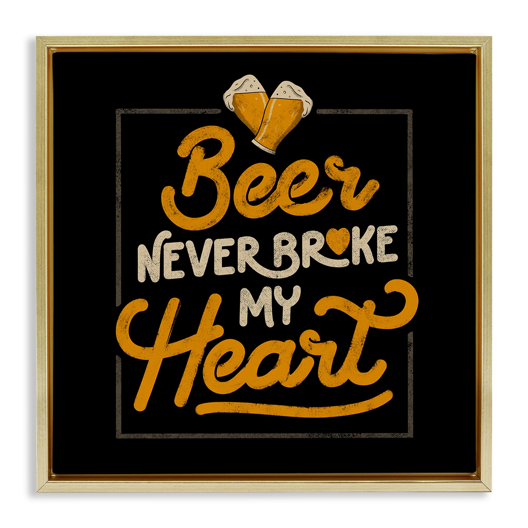 'Beer Never Broke My Heart'| Floating Frame Canvas Art