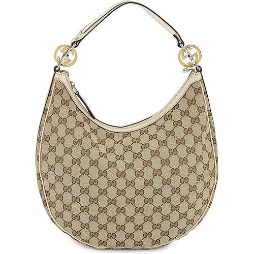 WHAT GOES AROUND COMES AROUND Women's Pre-Loved Gucci White Canvas GG Twins Hobo Bag