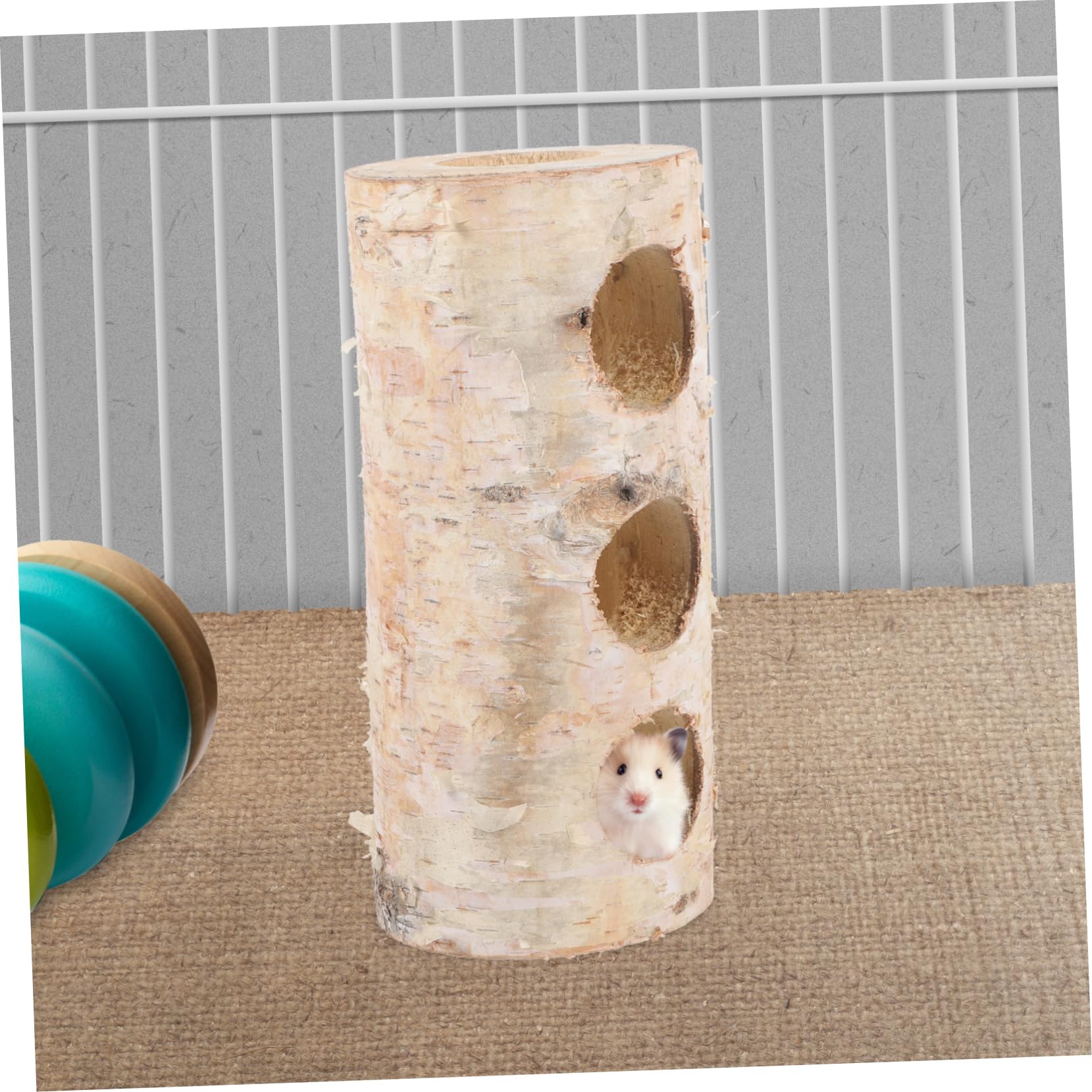ibasenice Hamster Tunnel Aus Natürlichem Birkenholz Mit Öffnungen Kleines Haustier-Spielzeug Sicheres Versteck Und Kautunnel Für Hamster Meerschweinchen Und Kleine Nager