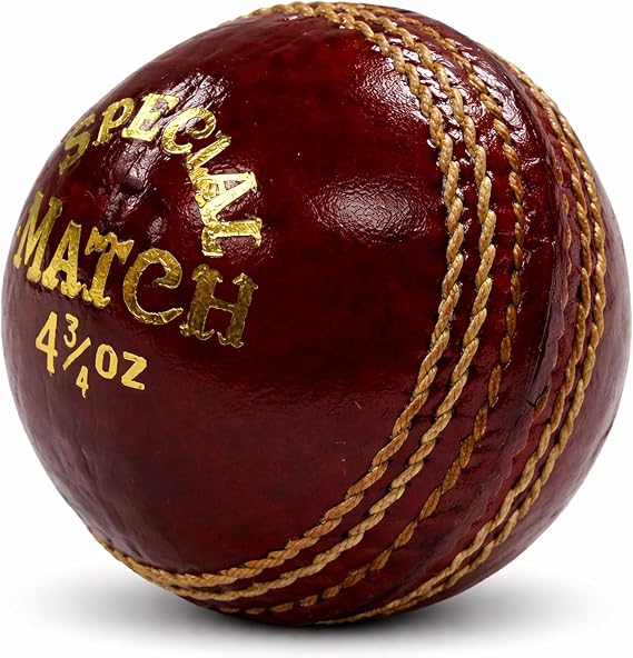 Amber Fight Gear Leather Cricket Ball Professional-Grade, Durable, Ideal for High-Scoring Matches