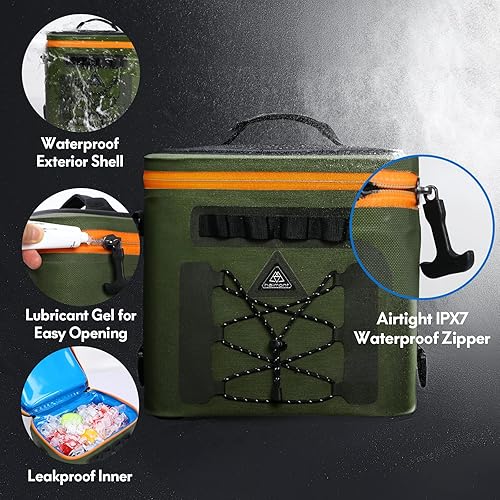 Miniatura 4 de Haimont Enfriador suave de 812 latas, aislado, a prueba de fugas, de lados suaves, impermeable, hermético, para kayak, viajes a la playa,