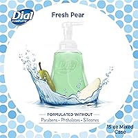 Vista 4 de Dial Jabón de manos espumoso antibacteriano completo, 60 onzas de jabón de manos espumoso. Paquete variado de 2 aromas de agua de manantial/pera, 15