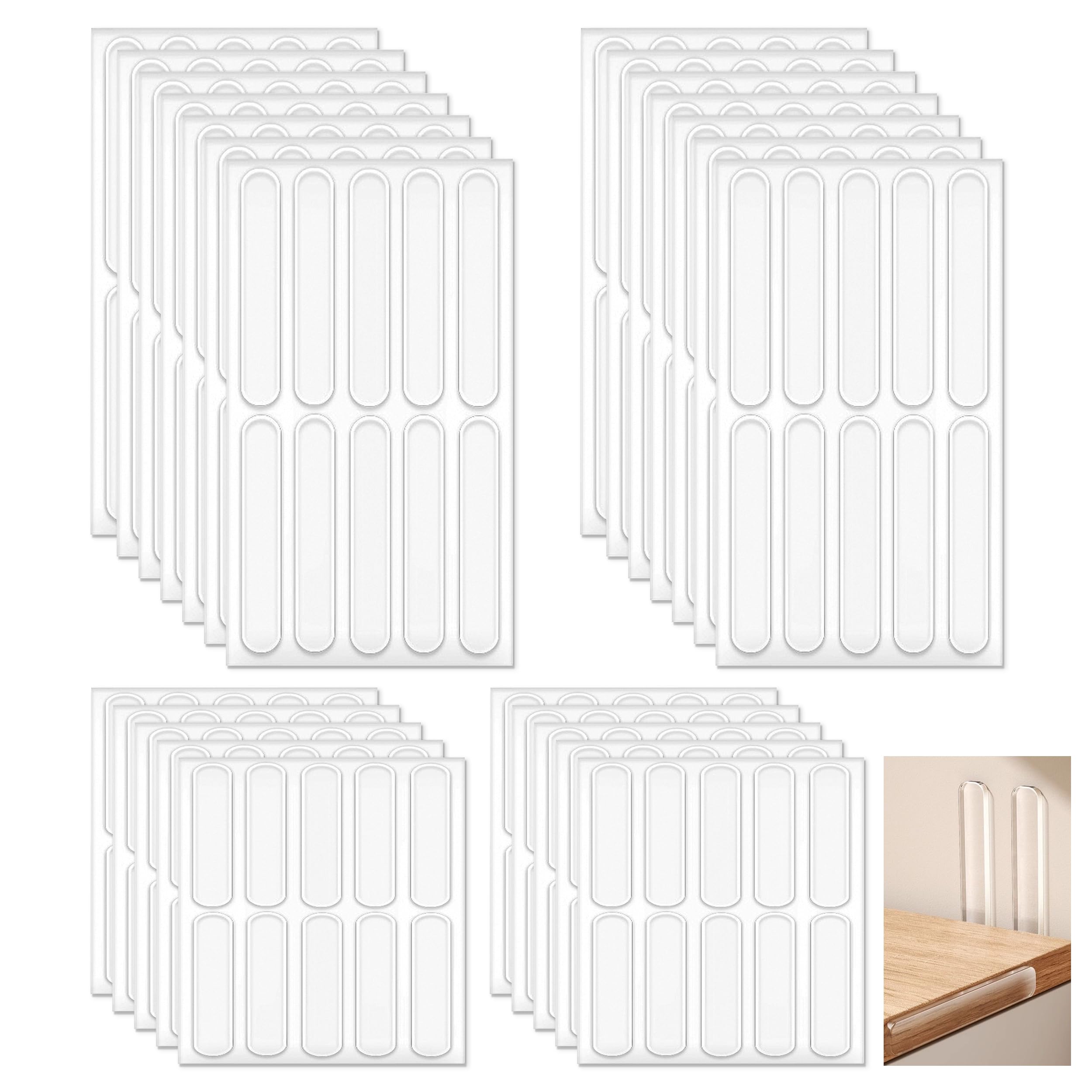 Furniture Bumpers, 200 PCS Door Pads Stop Slamming, Silicone Cupboard Door StoppersDoor Silencer for Furniture Doors Protectors