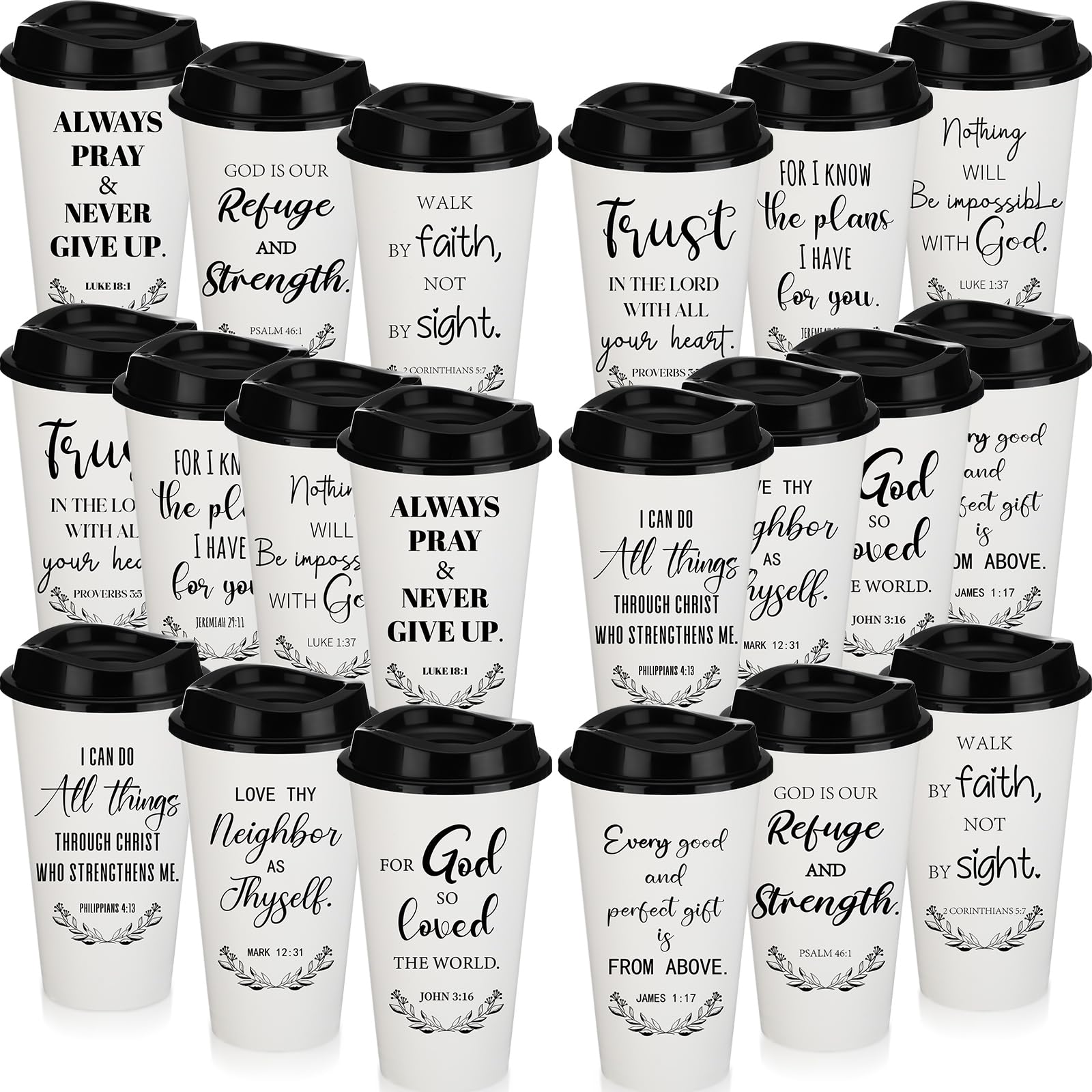Inspirational Quote Tumblers Skylety 30-Pack Thank You Coffee Tumblers  16  Oz Plastic Cups With Lids & Inspirational Quotes  For Gifts, Parties,  Events Sustainable Drinkware Gifts