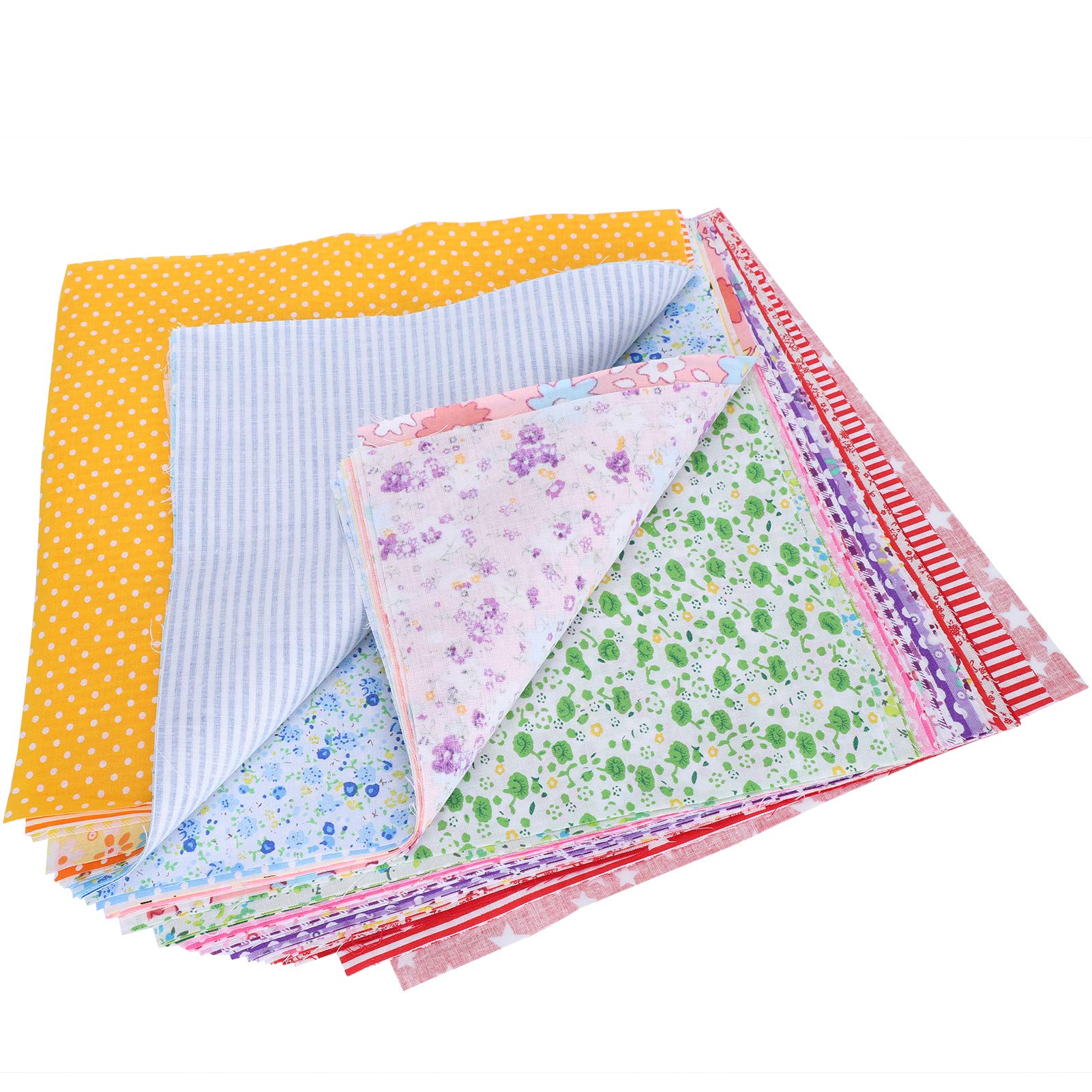 50 PCS Quilting Fabric, 25 X 25cm Patchwork Cotton Fabric for Sewing Patchwork Scrapbooking Craft