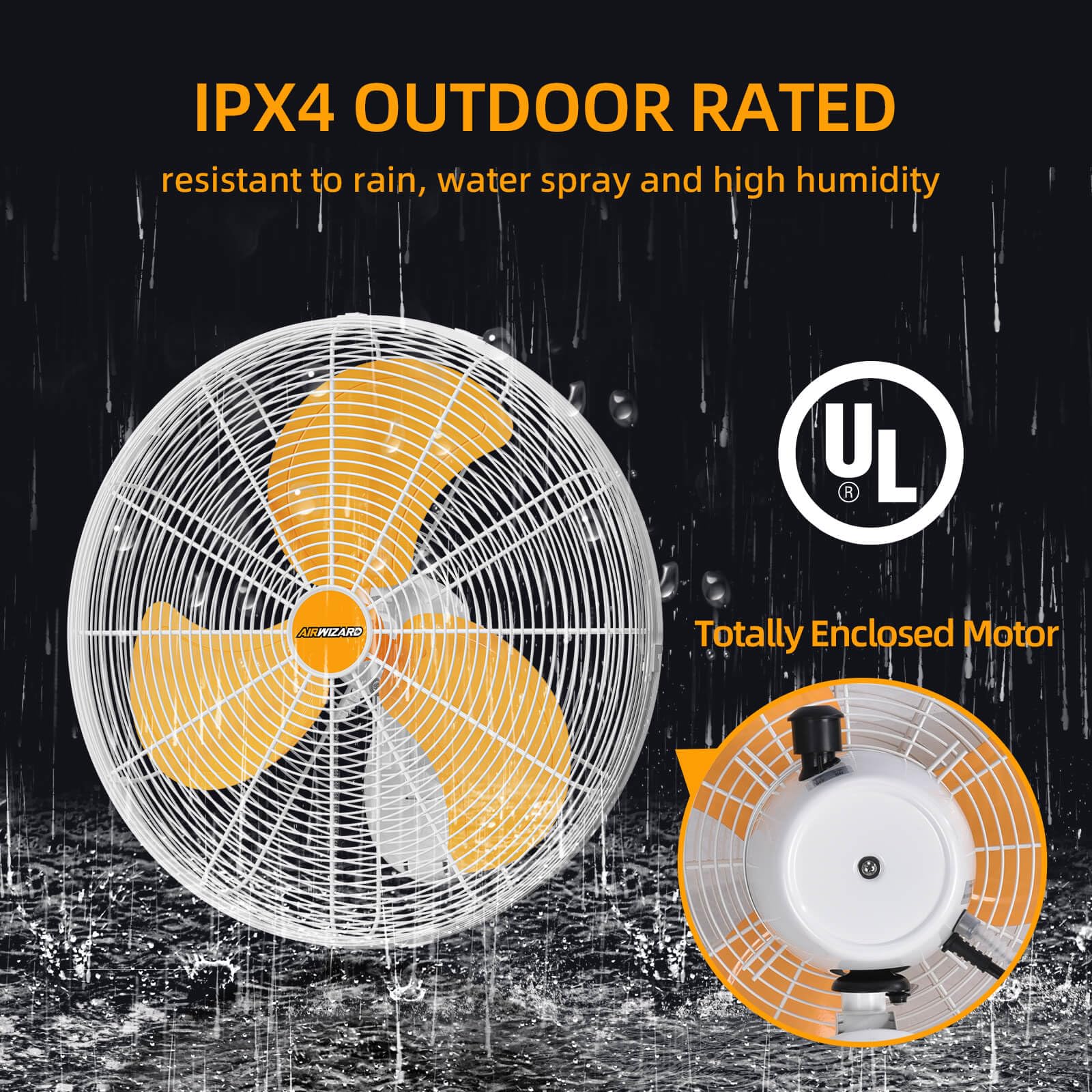 Amazon.com: AIRWIZARD 20 inch Outdoor Oscillating Wall Mounted Fan