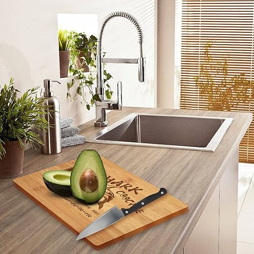 Miniatura 7 de Tabla de charcutería de tiburón de 11 pulgadas Tablas de cortar hechas a mano Tabla de bambú Grabado con láser Tabla de cortar Sharkcootie Tabla