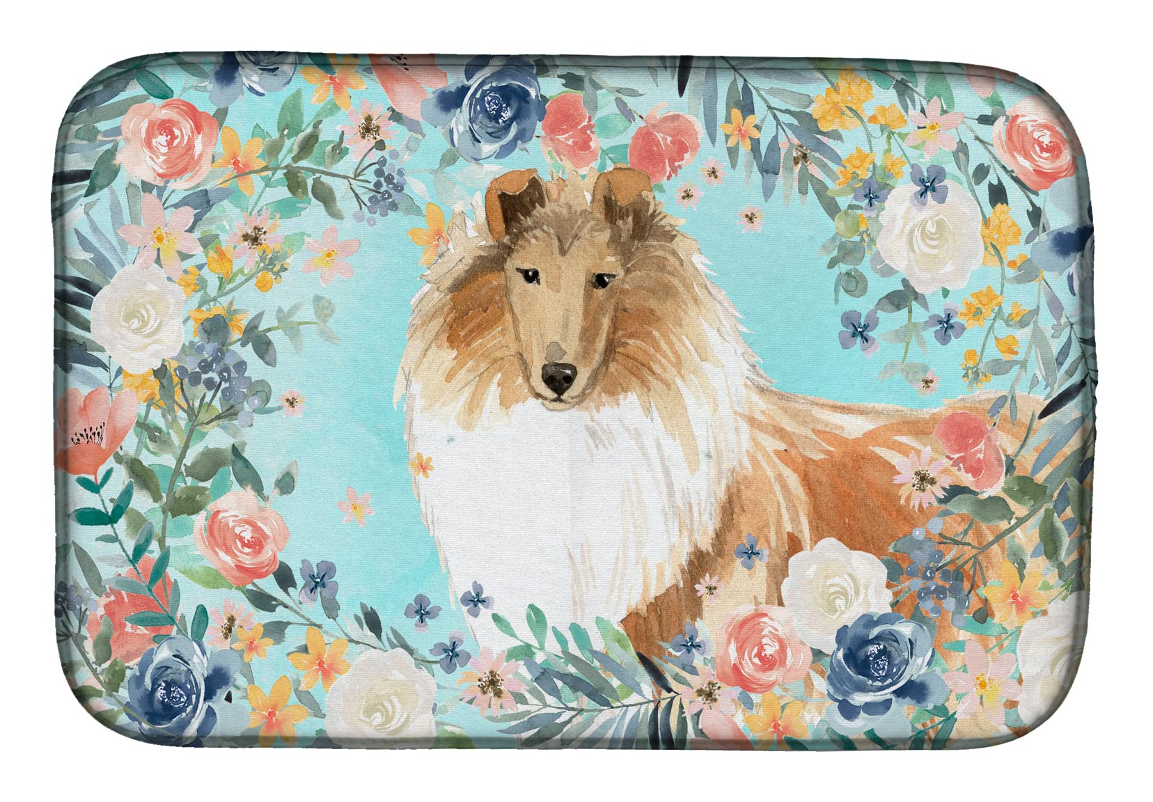Alfombrillas para secar platos con estampado de Collie para decorar y organizar tu cocina